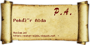 Pekár Alda névjegykártya